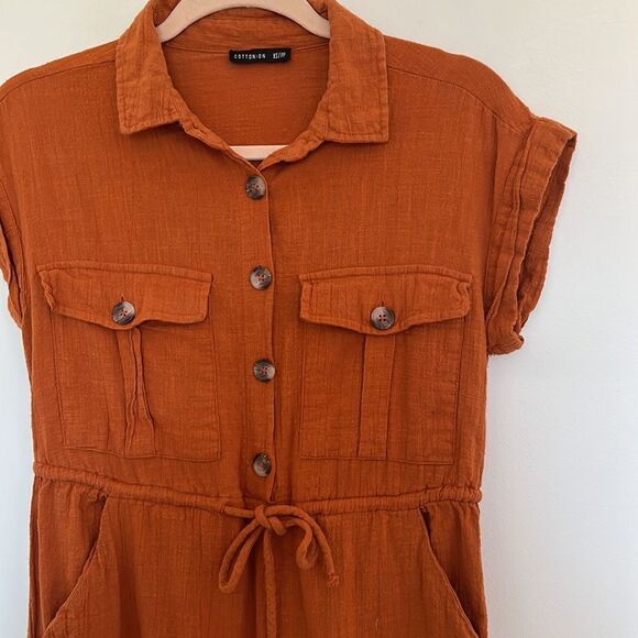 Cotton On Women’s XS rust colored cinch waist Spring Jumpsuit Pants suit - Picture 6 of 16